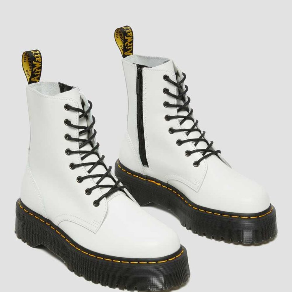 Dr. Martens Jadon Boots New White $200 MSRP Platform Combat Boots Women's 10